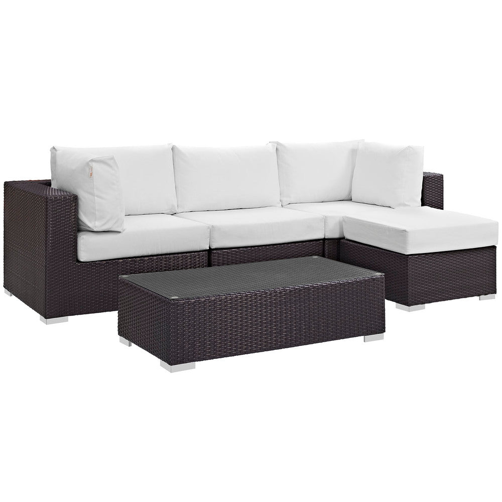 Modway EEI-2172 Convene 5 Piece Outdoor Patio Sectional Set