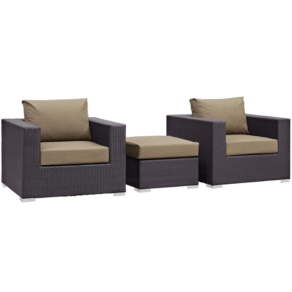 Modway EEI-2174 Convene 3 Piece Outdoor Patio Sofa Set