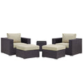 Modway EEI-2201 Convene 5 Piece Outdoor Patio Sectional Set