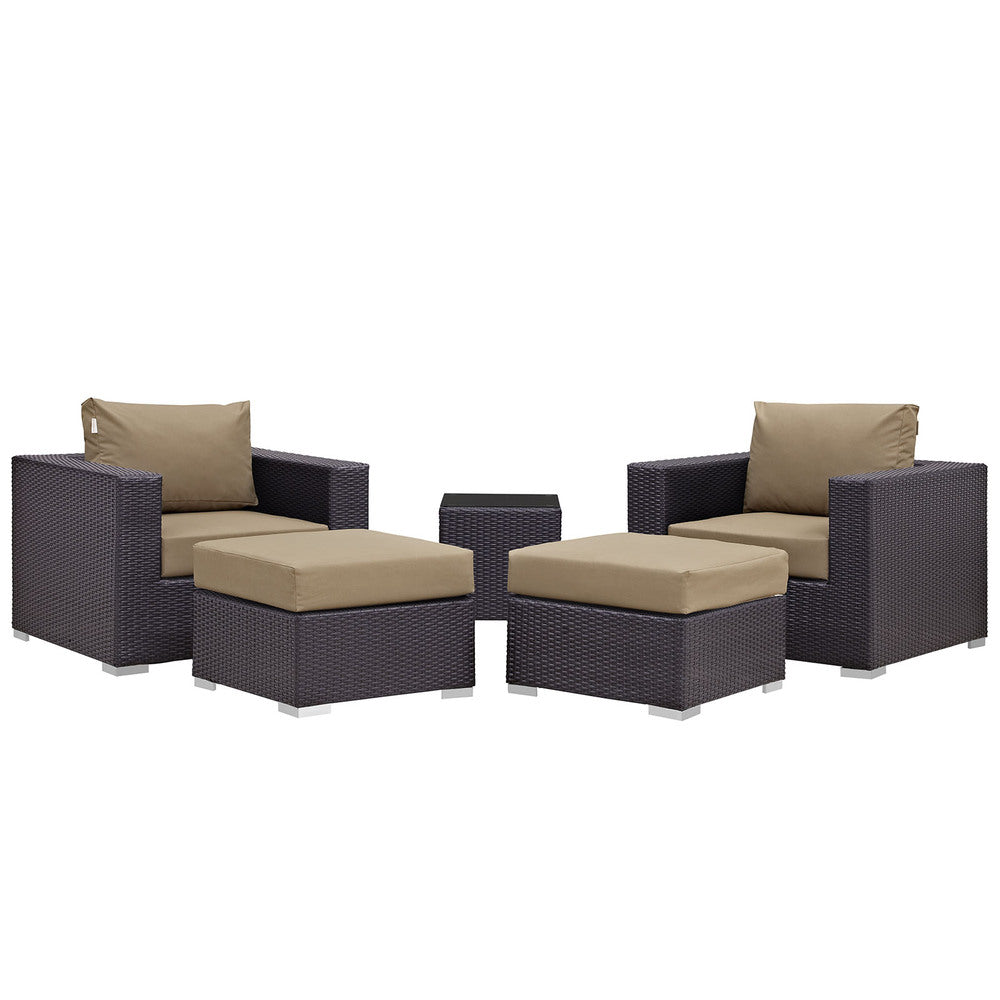 Modway EEI-2201 Convene 5 Piece Outdoor Patio Sectional Set