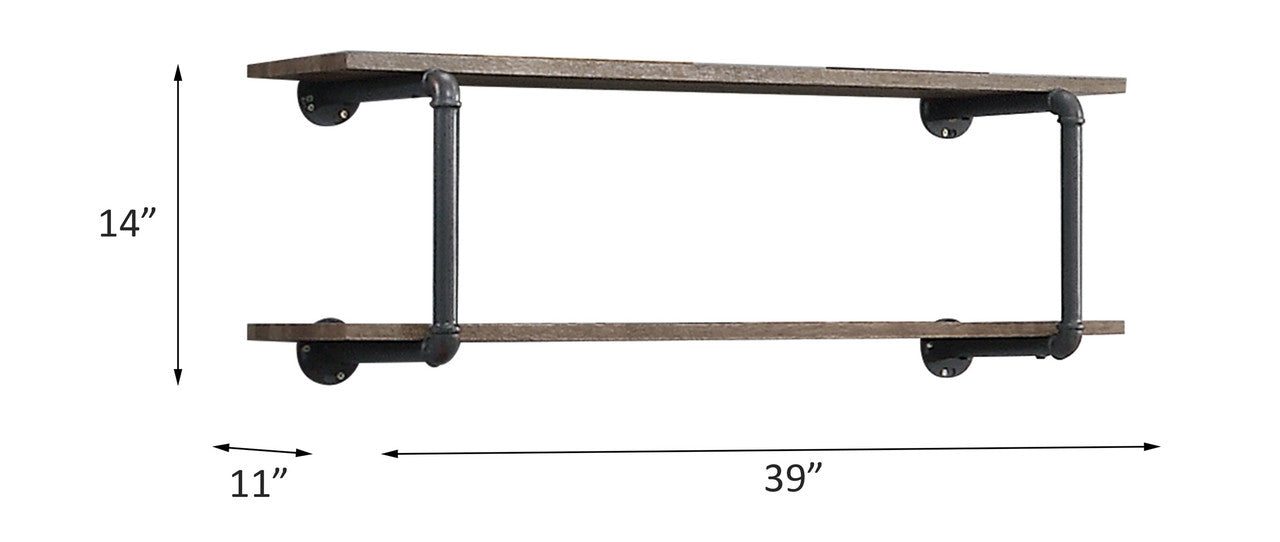 ACME 35888 Brantley Wall Rack, Antique Oak & Sandy Gray Finish