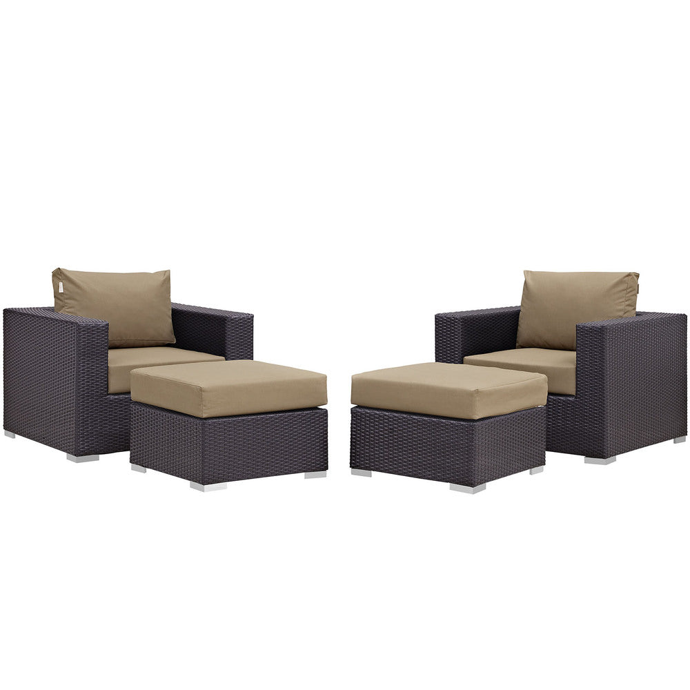 Modway EEI-2202 Convene 4 Piece Outdoor Patio Sectional Set