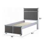 ACME 36120T Orchest Twin Bed, Gray PU & Gray