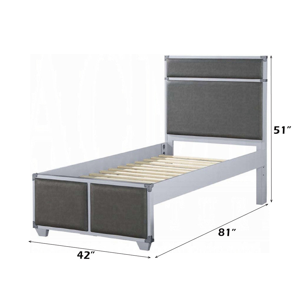 ACME 36120T Orchest Twin Bed, Gray PU & Gray