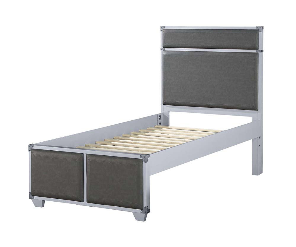ACME 36120T Orchest Twin Bed, Gray PU & Gray