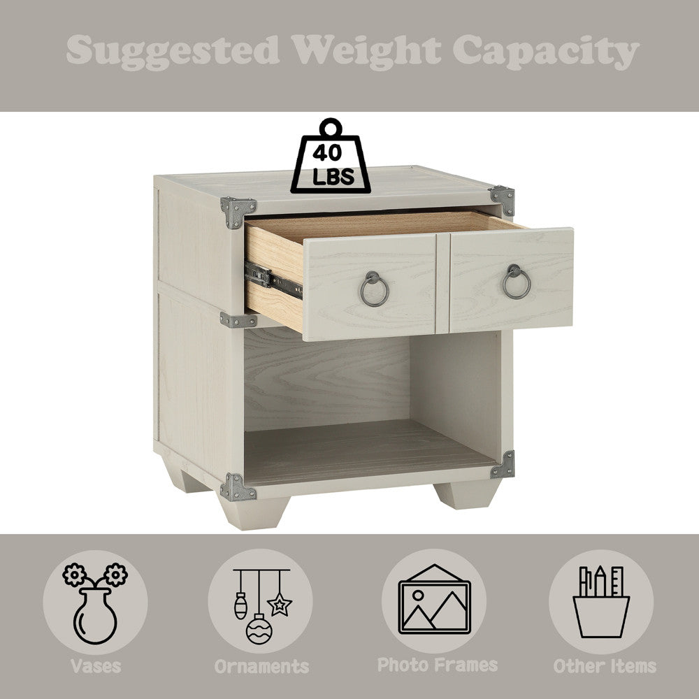 ACME 36128 Orchest Nightstand with USB Dock (1 Drw), Gray