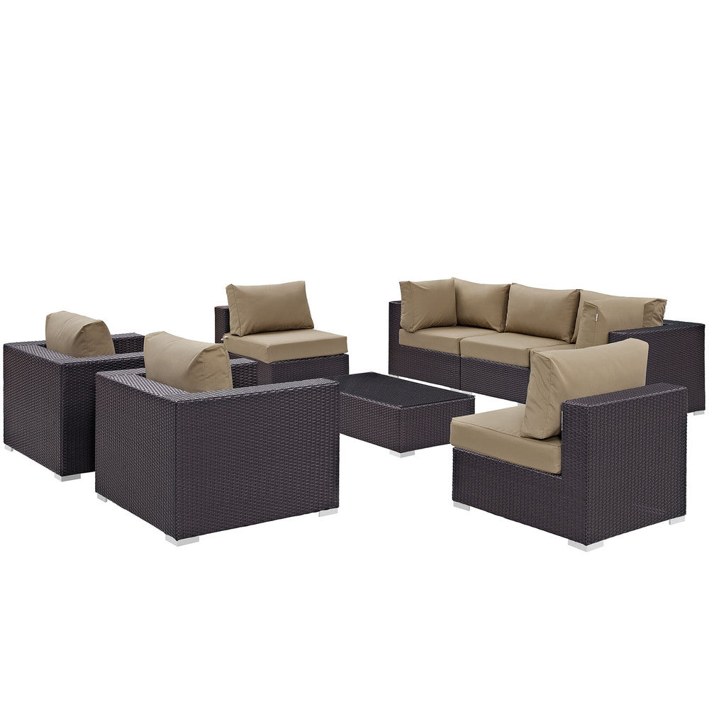 Modway EEI-2203 Convene 8 Piece Outdoor Patio Sectional Set