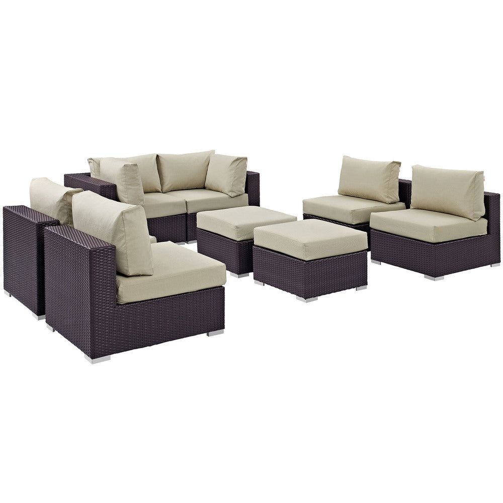 Modway EEI-2204 Convene 8 Piece Outdoor Patio Sectional Set