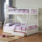 ACME 37040 Jason Twin/Full Bunk Bed & Drawers, White (1Set/2Ctn)