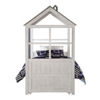 ACME 37170T Tree House II Twin Bed, Weathered White & Washed Gray (1Set/3Ctn)