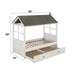 ACME 37170T Tree House II Twin Bed, Weathered White & Washed Gray (1Set/3Ctn)