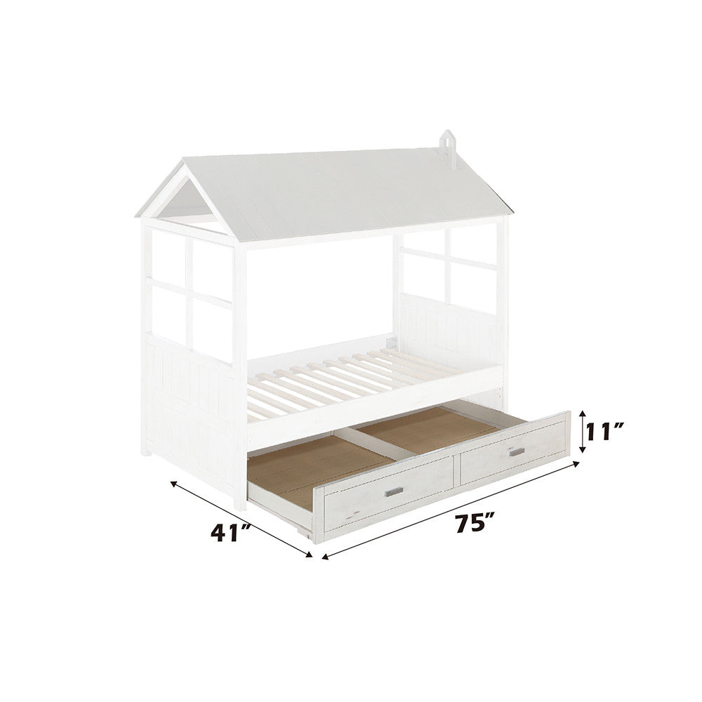 ACME 37173 Tree House II Trundle (Twin), Weathered White & Washed Gray