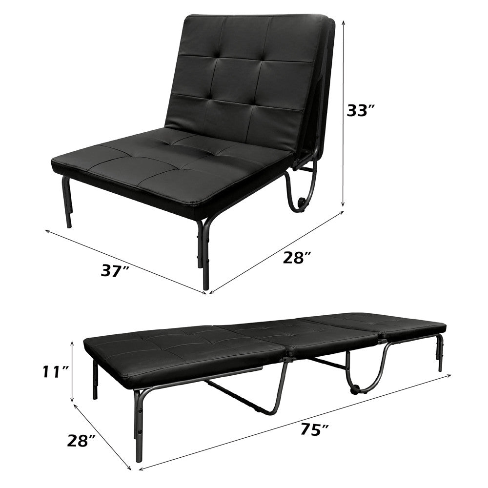ACME 37276 Senon Adjustable Chair (Futon), Silver & Black