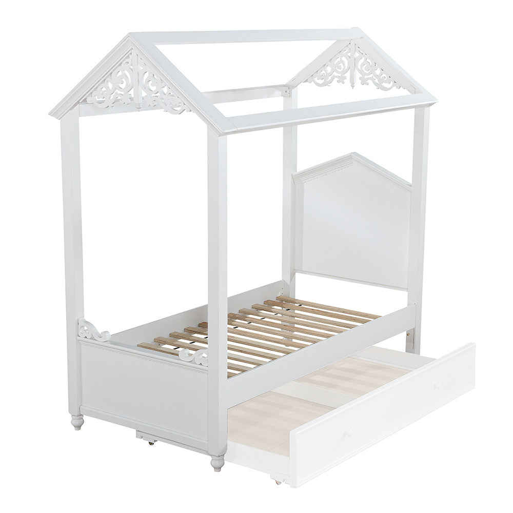ACME 37350T Rapunzel Twin Bed, White (1Set/2Ctn)