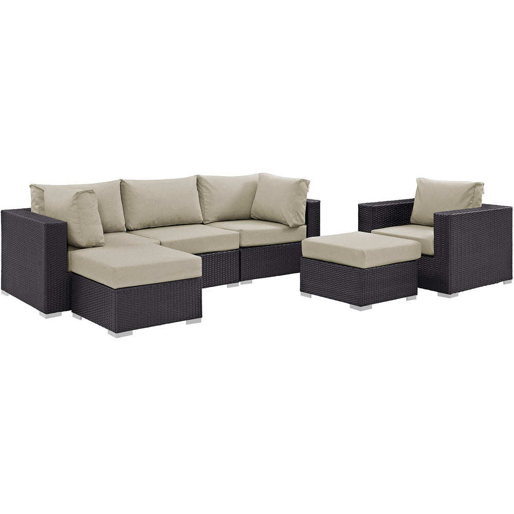 Modway EEI-2207 Convene 6 Piece Outdoor Patio Sectional Set