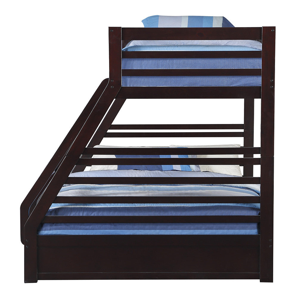 ACME 37425 Jason XL Twin/Queen Bunk Bed & Drawers, Espresso (1Set/2Ctn)