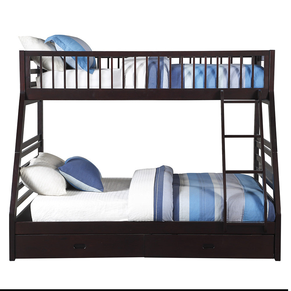 ACME 37425 Jason XL Twin/Queen Bunk Bed & Drawers, Espresso (1Set/2Ctn)