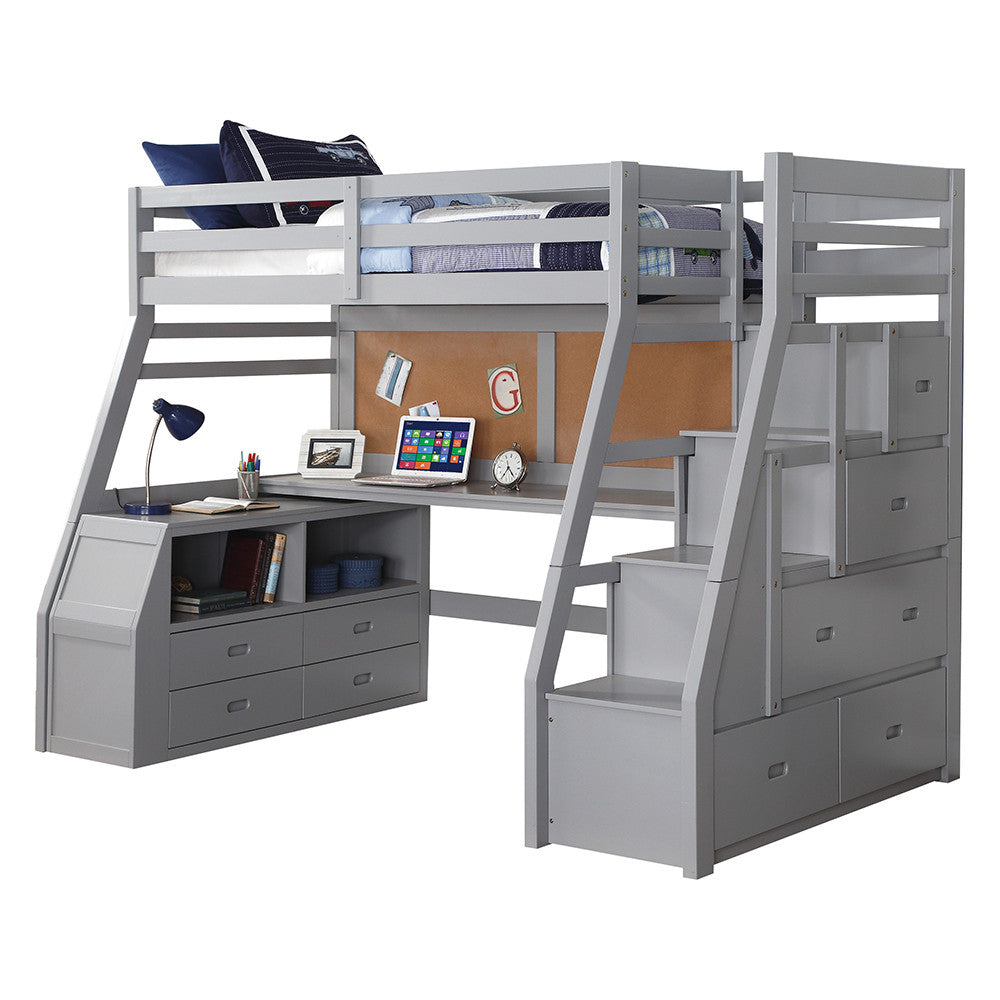 ACME 37445 Jason II Loft Bed & Storage Ladder, Gray (1Set/4Ctn)
