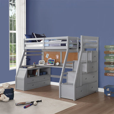 ACME 37445 Jason II Loft Bed & Storage Ladder, Gray (1Set/4Ctn)