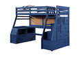 ACME 37455 Jason II Storage Twin Loft Bed (1Set/4Ctn), Navy Blue