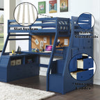 ACME 37455 Jason II Storage Twin Loft Bed (1Set/4Ctn), Navy Blue