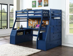 ACME 37455 Jason II Storage Twin Loft Bed (1Set/4Ctn), Navy Blue