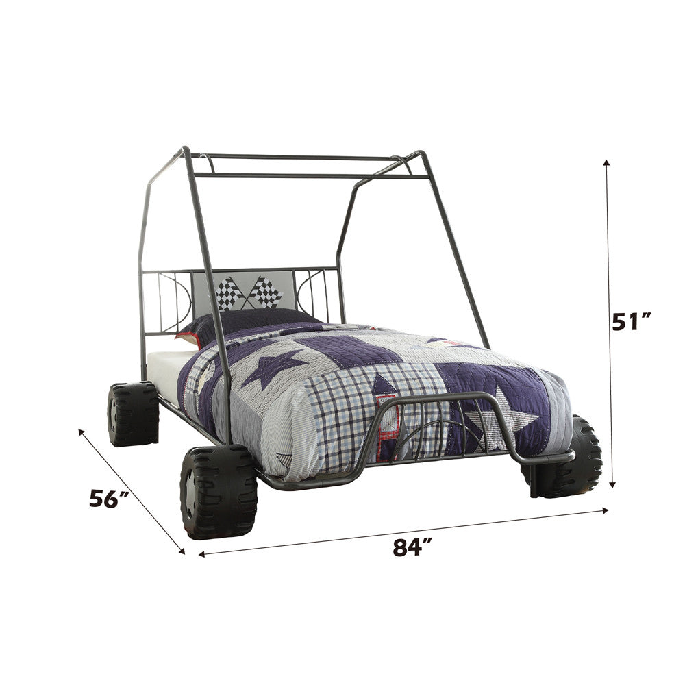 ACME 37640T Xander Twin Bed, Gunmetal Go Kart (1Set/2Ctn)  2