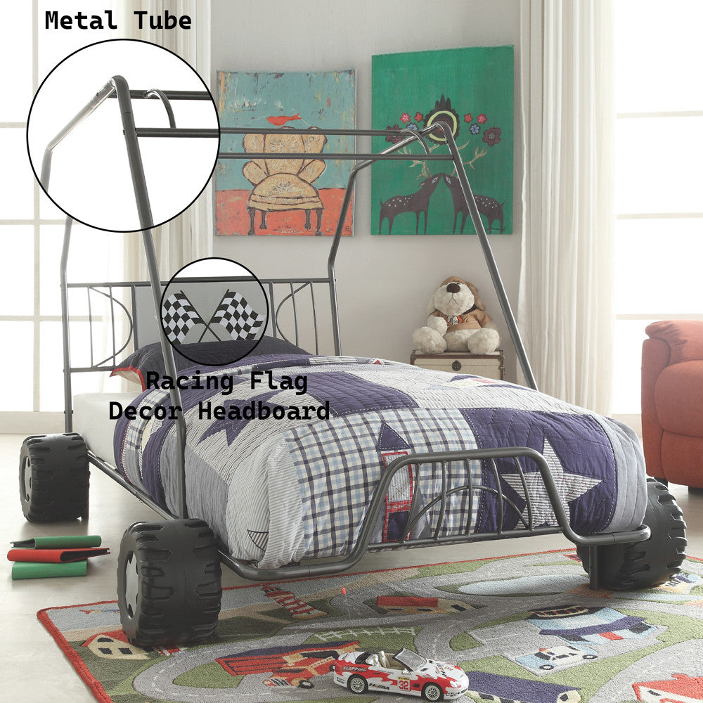 ACME 37640T Xander Twin Bed, Gunmetal Go Kart (1Set/2Ctn)  3