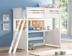 ACME 37670 Lacey Loft Bed with Desk (Twin), White (1Set/3Ctn)