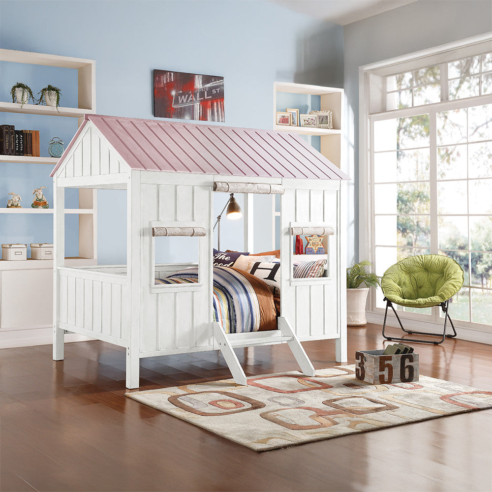ACME 37695F Spring Cottage Full Bed, White & Pink (1Set/3Ctn)