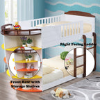 ACME 37715 Neptune Twin Bunk Bed with Storage Shelves, White & Chocolate (1Set/4Ctn)