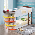 ACME 37715 Neptune Twin Bunk Bed with Storage Shelves, White & Chocolate (1Set/4Ctn)