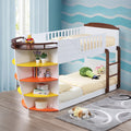 ACME 37715 Neptune Twin Bunk Bed with Storage Shelves, White & Chocolate (1Set/4Ctn)
