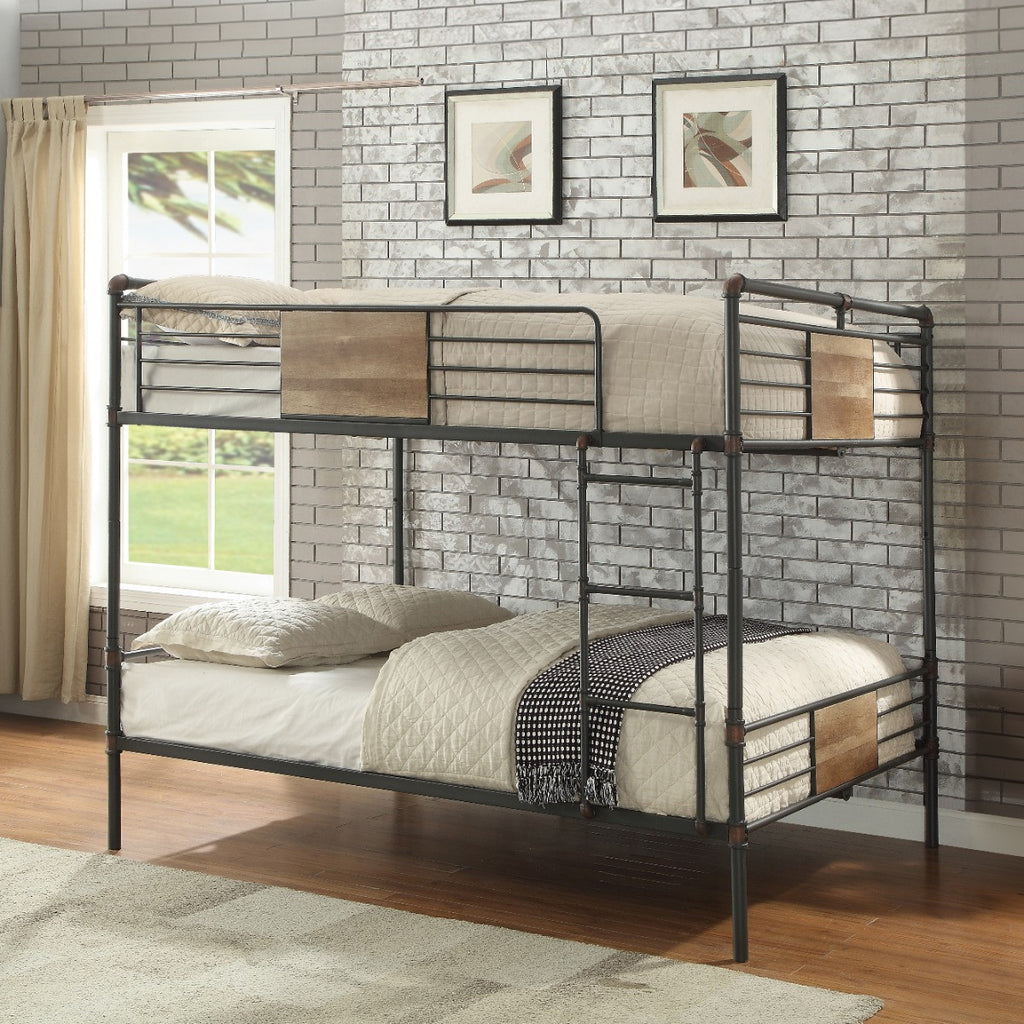 ACME 37720 Brantley Queen/Queen Bunk Bed, Sandy Black & Dark Bronze Hand-Brushed (1Set/2Ctn)
