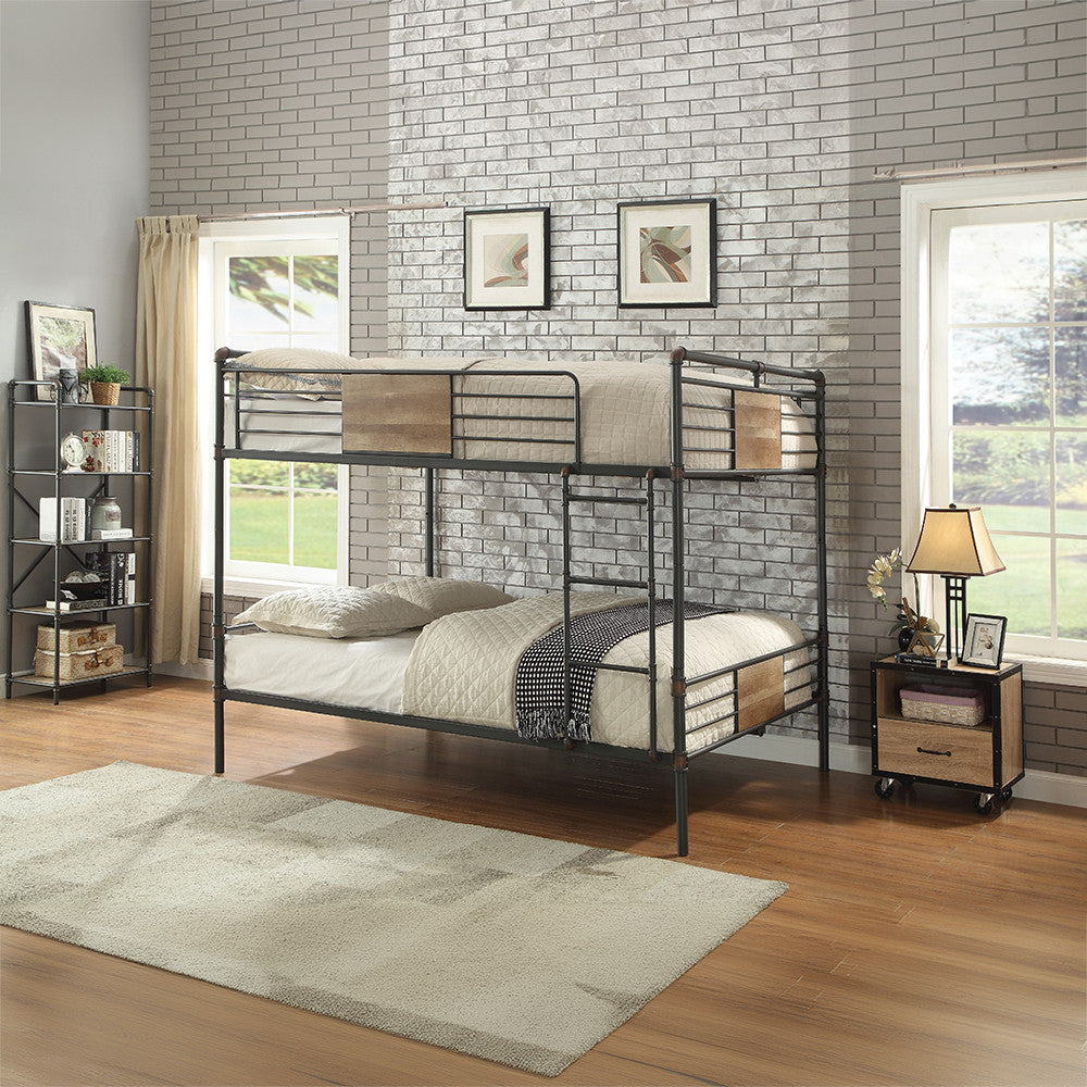 ACME 37720 Brantley Queen/Queen Bunk Bed, Sandy Black & Dark Bronze Hand-Brushed (1Set/2Ctn)