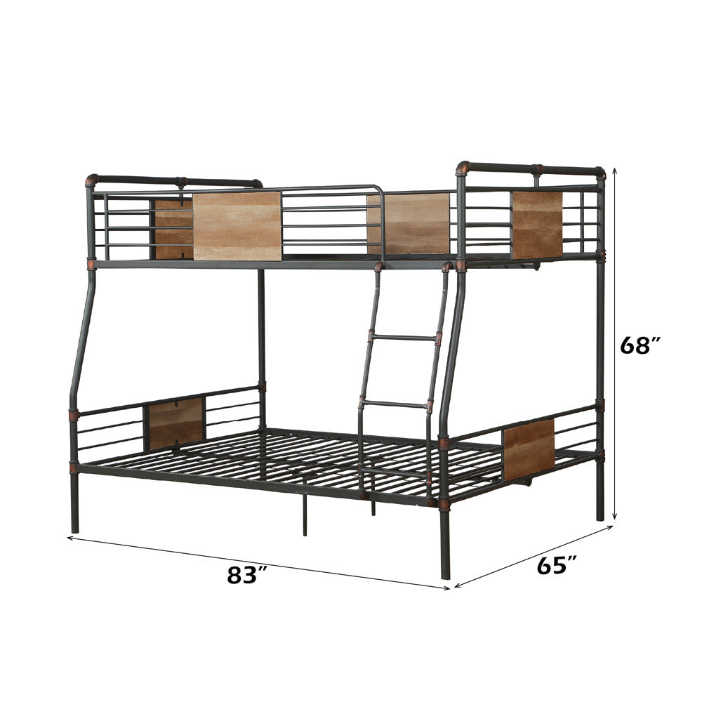 ACME 37725 Brantley Full XL/Queen Bunk Bed, Sandy Black & Dark Bronze Hand-Brushed (1Set/2Ctn)