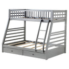 ACME 37840 Jason Gray Bunk Bed with Drawers (6+6 Slats)