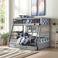 ACME 37840 Jason Gray Bunk Bed with Drawers (6+6 Slats)