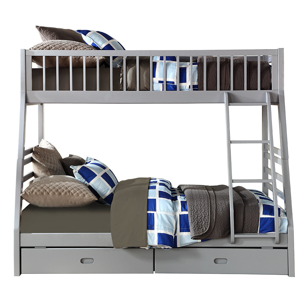 ACME 37840 Jason Gray Bunk Bed with Drawers (6+6 Slats)