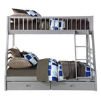 ACME 37840 Jason Gray Bunk Bed with Drawers (6+6 Slats)