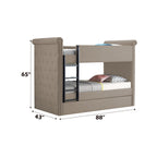 ACME 37850 Romana Ii Twin/Twin Bunk Bed, Beige Fabric