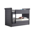 ACME 37855 Romana Ii Twin/Twin Bunk Bed, Gray Fabric