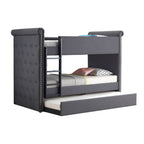 ACME 37855 Romana Ii Twin/Twin Bunk Bed, Gray Fabric