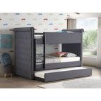 ACME 37855 Romana Ii Twin/Twin Bunk Bed, Gray Fabric
