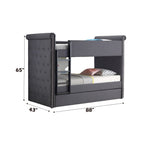 ACME 37855 Romana Ii Twin/Twin Bunk Bed, Gray Fabric