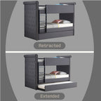 ACME 37855 Romana Ii Twin/Twin Bunk Bed, Gray Fabric