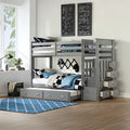ACME 37870 Allentown Gray Twin/Twin Bunk Bed With Storage Ladder &Trundle