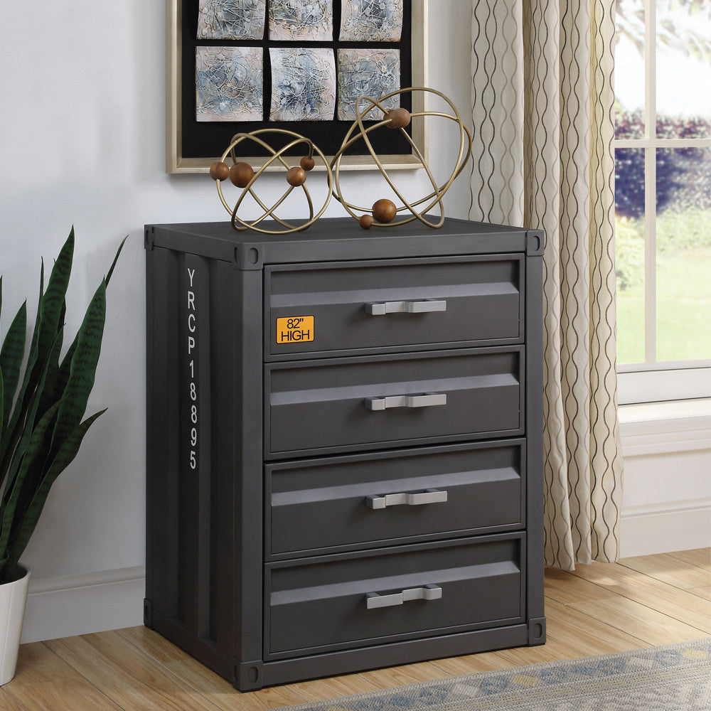 ACME 37956 Cargo 4-Drawer Chest, Gunmetal Finish