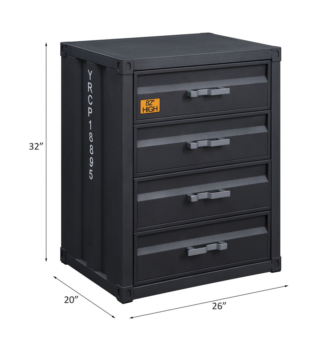 ACME 37956 Cargo 4-Drawer Chest, Gunmetal Finish