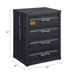 ACME 37956 Cargo 4-Drawer Chest, Gunmetal Finish